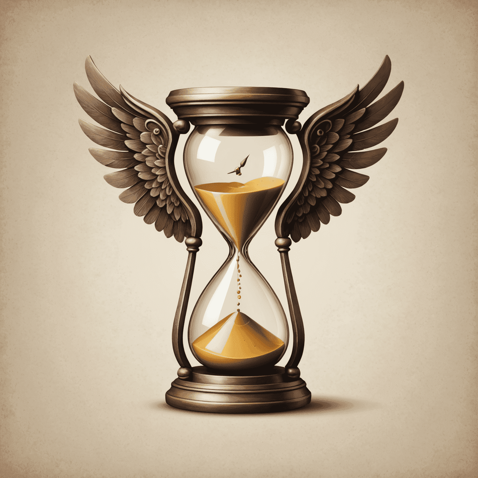 TailspinPriority logo - A stylized hourglass with wings, symbolizing efficient time management